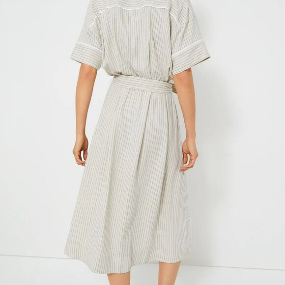 Tuckernuck Natural Stripe Kate Dress Size Xs Tan Cream Color - Picture 6 of 16